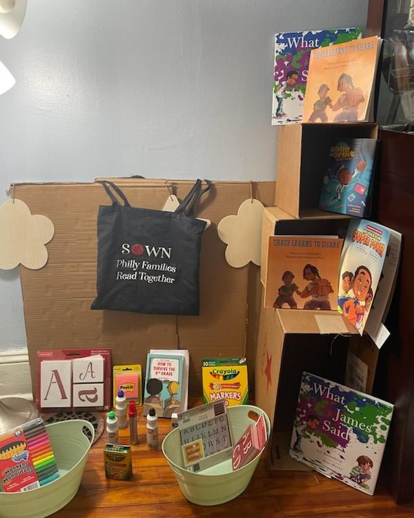 A Philly Families Read Together grandfamily's reading nook.