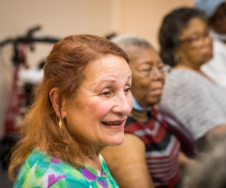 A Healthy Lives participant engages with the group.