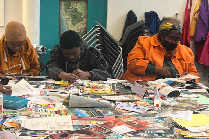 Philly Families Read Together participants engage in a vision board creating activity.